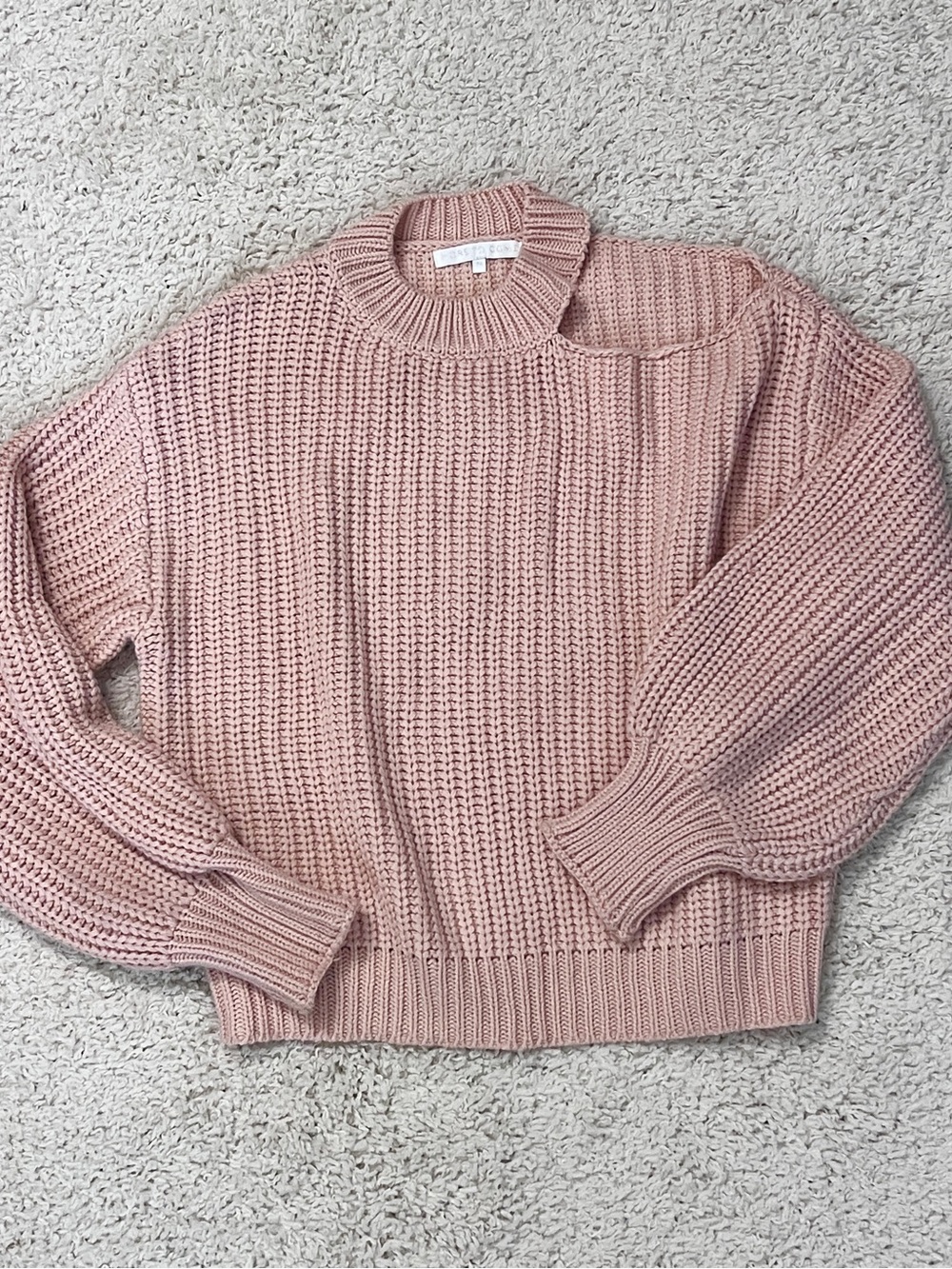 Revolve More to Come Dusty Pink Cold Shoulder Sweater
